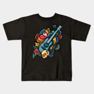 Doodle music illustration Kids T-Shirt